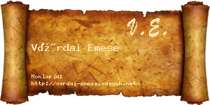 Várdai Emese névjegykártya